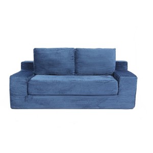 TIRAMISUBEST 72 inch Loveseat Sofa Corduroy Deep Seat Bean Bag Couch 600 lb Capacity Reversible Cushions 2 Pillows No Tool Setup Living Room - 1 of 4