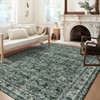 Coucheta Washable Vintage Floral Area Rug, Non-Slip Low Pile Carpet, Non-Shedding Retro Oriental Design Mat for Living Room, Bedroom, Dining Room - 2 of 4