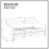 VASIP  Twin Size Daybed with Trundle ,Upholstered Tufted Design with Copper Nail Trim ,No Box Spring Needed, for Guest Room,Bedroom,Gray - 3 of 4