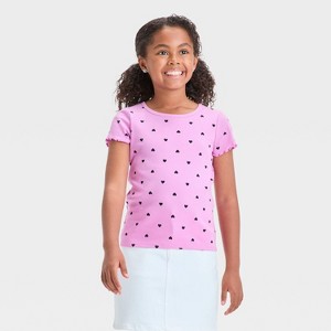 Girls' Short Sleeve Ribbed T-Shirt - Cat & Jack™ - 1 of 3