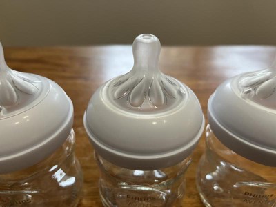 Philips Avent Natural Baby Bottle with Natural Response Nipple, Clear, 4oz,  3pk