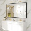 Apmir H Rectangular High-Strength Tempered Glass and Aluminum Alloy Framed French Cleat Mounted Wall Decor Bathroom Vanity Mirror in Matte Black - 2 of 4