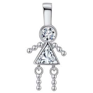 Baby Boy Birthstone Charm for Mom |Girl Birthday Kids for Family Tree Grandma Grandkids Necklace by Ginger Lyne CZ  Sterling Silver - 1 of 4