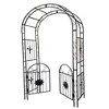 Garden Arch, Garden Arbor With Door, Plants Support Arch, Metal Garden Arbor Trellis Climbing - 4 of 4