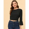 INSPIRE CHIC Women's Flare Sleeve Bow Tie Back Lightweight Party Blouse Top - 2 of 4