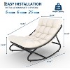 Patio Rocking Chair, Adjustable Metal Frame Lounge Chair with Cushion for Porch or Backyard - 3 of 4