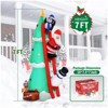 7.5FT Inflatable Christmas Tree with Santa and Penguins, Outdoor Yard Decorations with LED Lights - 2 of 4
