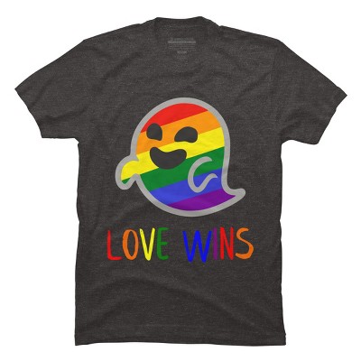 Adult Design By Humans Happy Ghost Love Wins Pride By T-Shirt