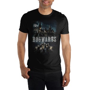 Harry Potter Hogwarts Boats Logo Men's Black Tee Shirt T-Shirt - 1 of 3