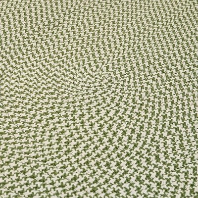 Colonial Mills Milton Houndstooth Tweed Braided Rug, Moss Green 4' x 6', Oval Shape