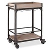 Franklin Bar Cart and Wine Rack Weathered Gray - Threshold™: Vintage Style Beverage Serving Cart with Locking Wheels - 3 of 4