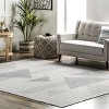 Nuloom Kerrie Modern Triangles Pet Friendly Machine Washable Area Rug, 4' x 6', Light Grey - 2 of 4