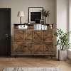 Farmhouse Shoe Storage Cabinet with 4 Flip Drawers and Open Storage-Freestanding Narrow Organizer for Entryway, Hallway, Living Room - 2 of 4