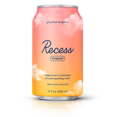 Recess Mood Grapefruit Tangerine Sparkling Water with Magnesium L Threonate - 12 fl oz Can