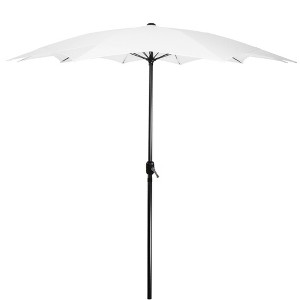 Northlight 8.85ft Outdoor Patio Lotus Umbrella with Hand Crank, White - 1 of 4