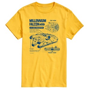 Men's - Star Wars - Millennium Falcon Schematic Short Sleeve Graphic T-Shirt - 1 of 4