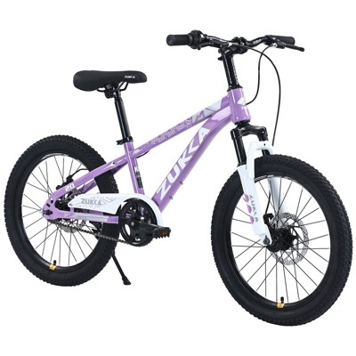 Aukfa 20-Inch Mountain Bike With Steel Frame, Dual Disc Brakes, Adjustable Seat and Handlebars, Suitable For Boys and Girls Aged 7-10