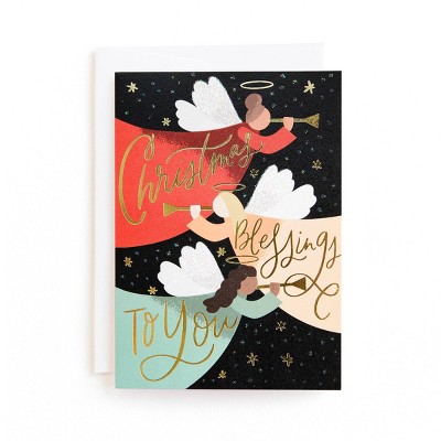 Minted 10ct 'Christmas Blessings to You' Angels Holiday Greeting Card