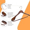 DEILSY Wide Shoulder Wooden Hangers Non Slip Pants Bar (6 Pack) - 3 of 4