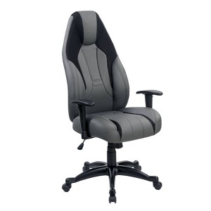 Halle Contemporary Leather Office Chair Gray - miBasics, Dark Gray