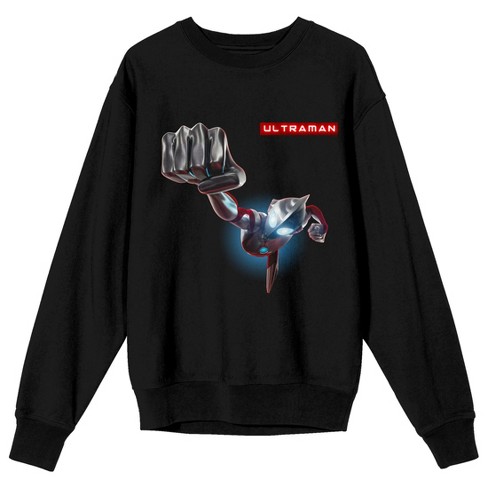 Ultraman Superhero Punch Crew Neck Long Sleeve Black Adult Sweatshirt - image 1 of 3