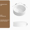 Hrinhom 14.6"W Round Bathroom Sink Above Counter,Modern Porcelain Vessel Sink Without Faucet - 3 of 4
