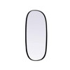 Elegant Decor Brynn 20x36 Oval Modern MDF Wood/Iron Mirror in Black - 3 of 4