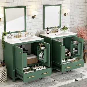 KTMBDW Double Door Bathroom Vanity with 30 Inch Sink, Quick Assembly Cabinet - 1 of 4