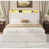 Full Bed Frame,Charging Station & LED Lights,Upholstered Platform Bed Frame,4 Storage Drawers,Solid Wood Slats Support,No Box Spring Needed - 3 of 4