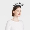 Halloween Glitter Moon and Bat Icon Tinsel Headband - Black/Silver - 2 of 4