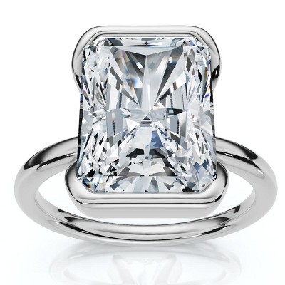 Pompeii3 Certified 4Ct Radiant Solitaire Diamond Engagement Ring 14k Gold or Pt Lab Created