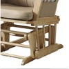 Microfiber Glider Chair with Ottoman, Cozy Taupe Upholstery and Sturdy Wooden Frame - 3 of 4
