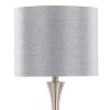 LumiSource: Lenuxe 25" Brushed Nickel Table Lamps with USB, Gray Linen Drum Shade (Set of 2) - 4 of 4