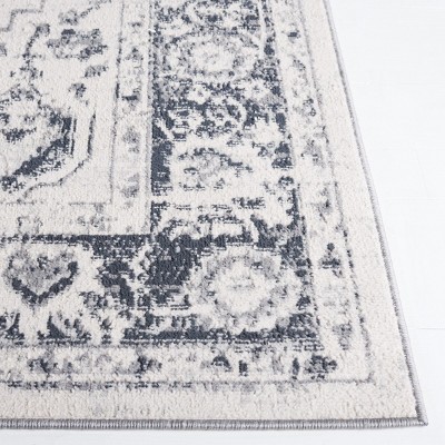 Ivory and Gray Synthetic Square Area Rug 6'7"