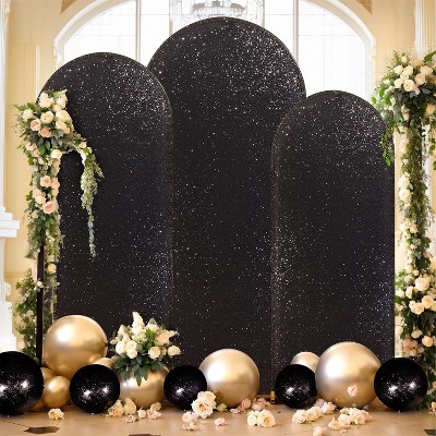 Round Top Fitted Sequin Arch Cover–With Zipper, Ideal for Outdoor Events, Weddings,Birthdays & Party Decor
