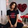 Simply Sage Market Women's Love Vibes Heart Checkered Short Sleeve Graphic Tee - 2 of 4