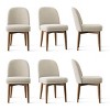 Modern Dining Chairs Set of 6, Upholstered Accent Side Chairs with Double Cushion Seat, Solid Wood Legs in Walnut Finish-Tanpinhause - 2 of 4