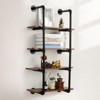 GustoWave 4 Tier Metal Floating Shelves, 30" Farmhouse Kitchen Bar Shelving, Black & Brown - 4 of 4