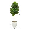 Nearly Natural 52-in Fiddle Leaf Artificial Tree in White Planter - 2 of 4