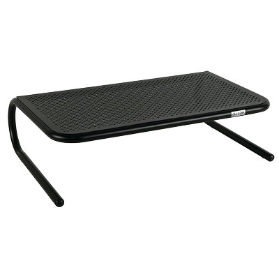 Black Steel Ergonomic Monitor Stand with Vented Platform