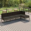 vidaXL Patio Lounge Set Outdoor Sectional Sofa Set Table Poly Rattan Gray - 2 of 4