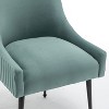 SEYNAR Modern Glam Velvet Black Metal Legs Dining Chair or Vanity Chair Set of 6 with Rear Handle - 4 of 4