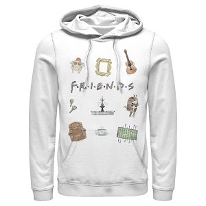 Men's Friends Series Icon Cartoons Pull Over Hoodie - 1 of 4