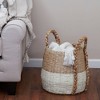 Household Essentials Terra Basket with Handles Cream: Handwoven Paper Rope Storage, Round Wicker Basket for Blankets - 2 of 4