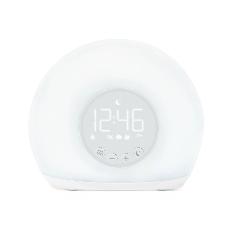 Moon Glow Alarm with Sunrise Wakeup Light Table Clock White - Capello, 2 of 6