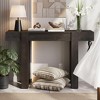 Polibi Solid Wood Console Table with Hidden Storage and Built-in Charging Hub - 2 of 4