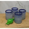 Dos Sueños Mexican Hand Blown Tumblers - Blue Spiral - 10oz - Set of 4 - 2 of 4