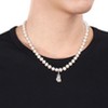 EVERLY JEWELRY |Men's 7-7.5mm Cultured Freshwater Pearl and Black Diamond Accent Boxing Glove Necklace with Sterling Silver Clasp - 19 in + 2 ext - 3 of 4