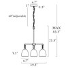 LNC Blobfish 3-Light 19.3"  Modern Sputnik Small Chandelier, Polished Gold with Textured Wine Glass - 3 of 4