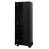 Gulches Black 2-Door Storage Cabinet - Adjustable Shelf MDF Organizer with Anti-Tipping Device for Bathroom, Office, Kitchen & Entryway - 2 of 4